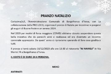 Pranzo Natalizio degli Anziani